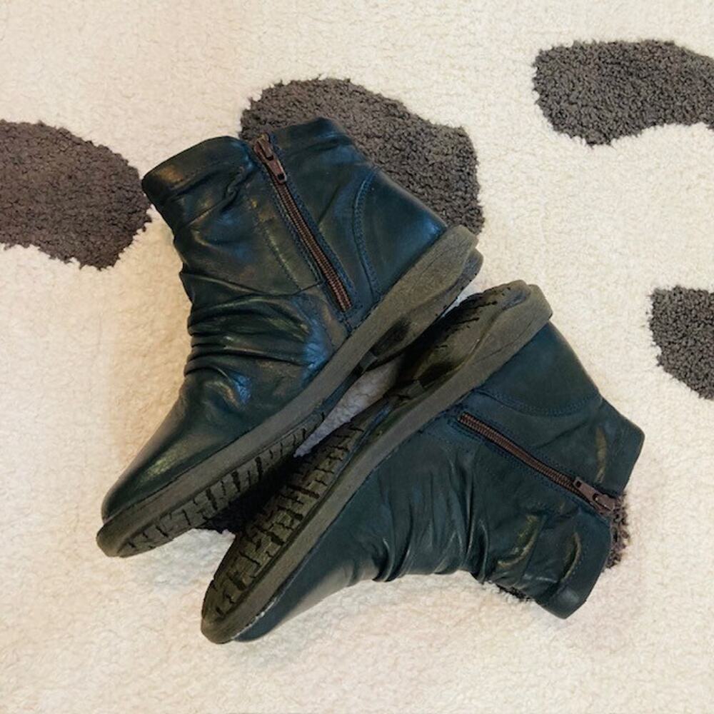 Miz Mooz $160 Womens Size 38 US 7.5-8 Pleasant Blue Ankle Comfort Boots Booties - Picture 4 of 13